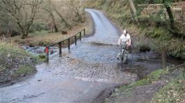 Gavin gets through Cloutsham Ford, 25.5 miles into the ride